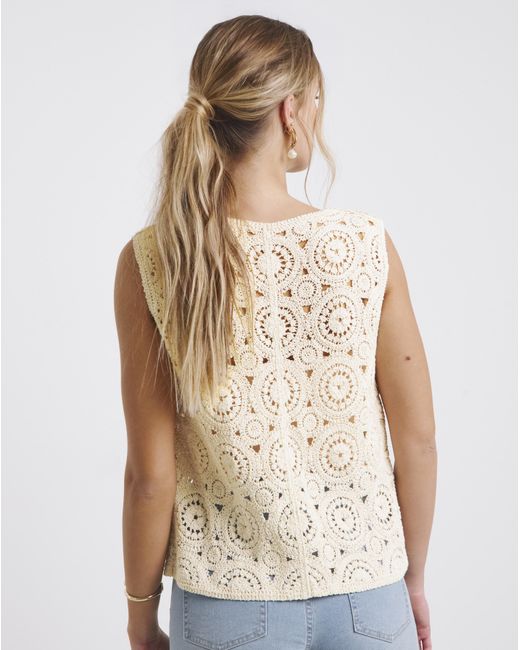Simply Be Natural Crochet Tie Front Waistcoat
