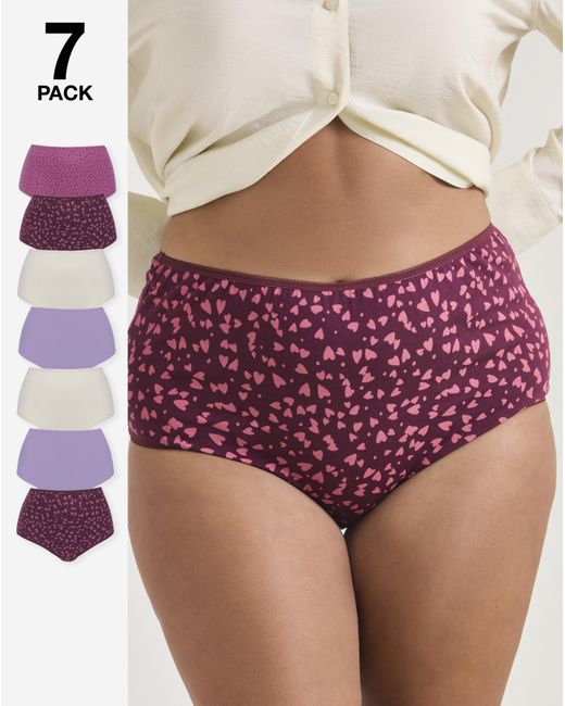 Pretty Secrets Red 7 Pack Full Fit Knickers
