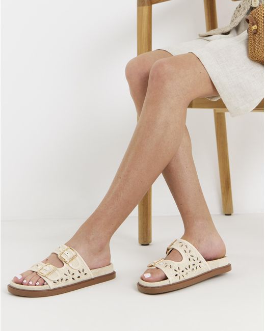 Simply Be Natural Laser Cut Out Sandals Wide