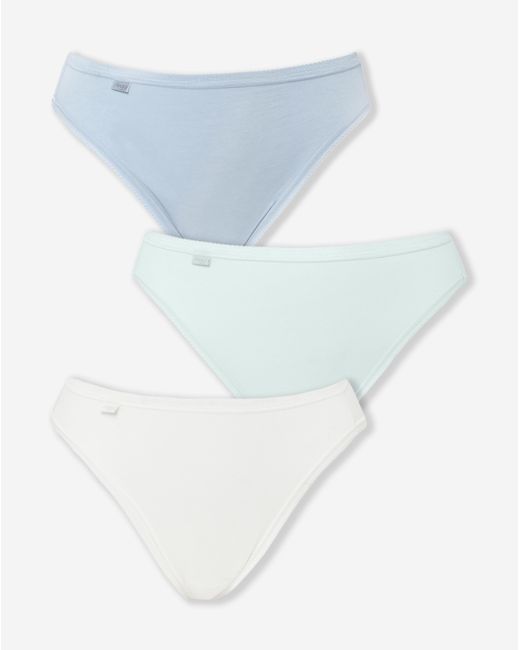 Sloggi White 3Pk Tai Hi Leg Knicker Mint Multi