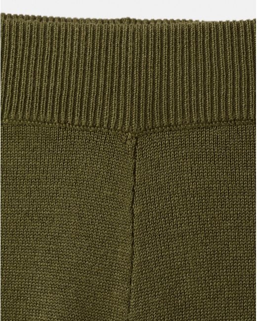 Mango Green Ostrich Fine-Knit Straight-Fit Tro