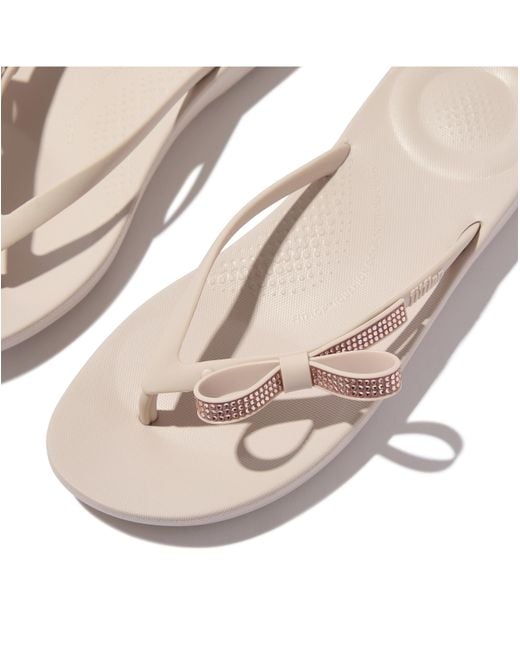 Fitflop White Fit Flop Iqushion Glitz Flip Flops