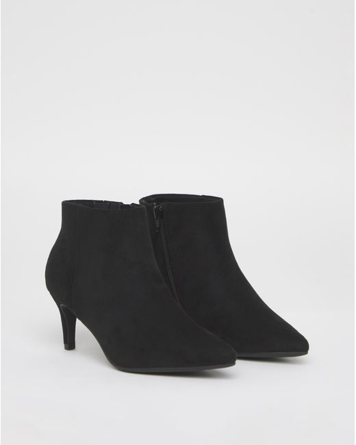 JD Williams White Kitten Heel Pointed Toe Ankle Boot E