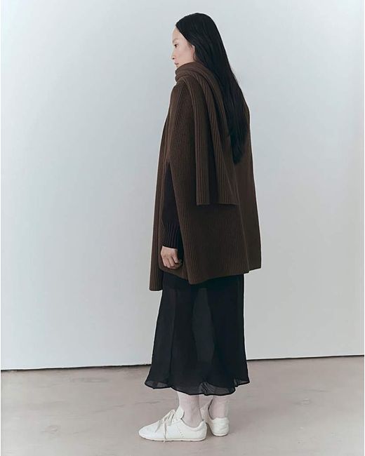 Mango Black Capri Cable Knit Cape