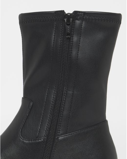Simply Be Black Chunky Ankle Boot Extra Wide