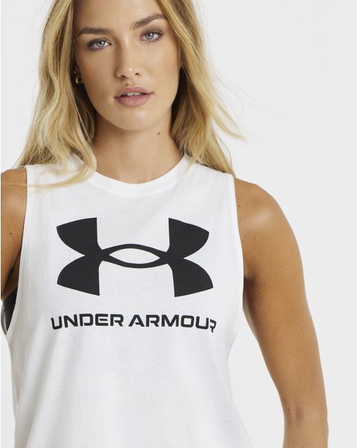 Under Armour White Logo Tank