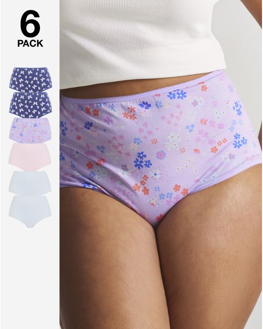 Pretty Secrets Purple 6 Pack Full Brief Knickers