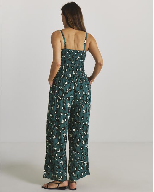 JD Williams Green Print Bandeau Jumpsuit