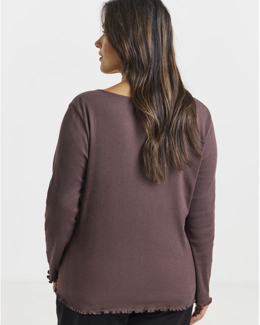 Simply Be Black Long Sleeve Button Through Ribbed Cardi