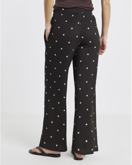 Simply Be Black Jersey Textured Wide Leg Trousers