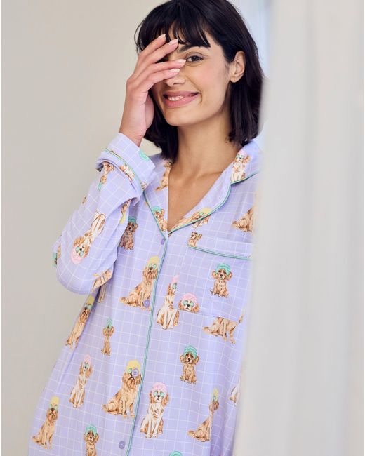 Chelsea Peers White Classic Long Button Up Set