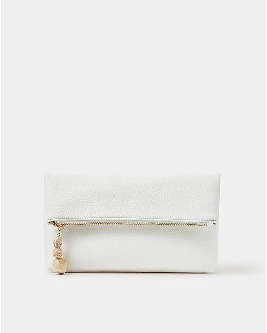 Accessorize White Fold-Over Clutch Bag