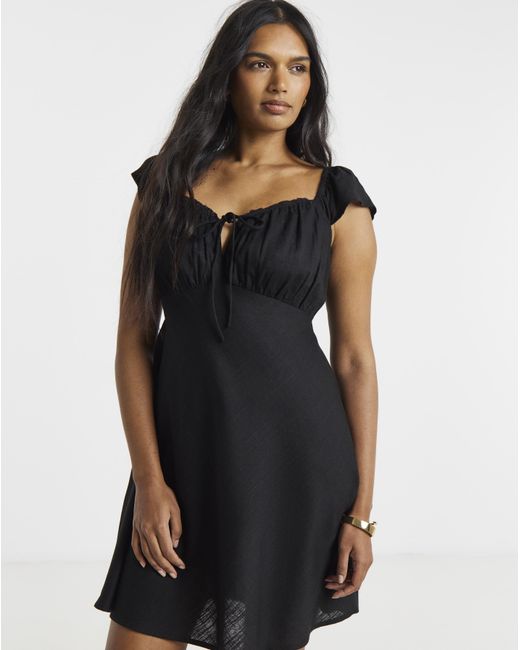 Simply Be Blue Linen Skater Dress
