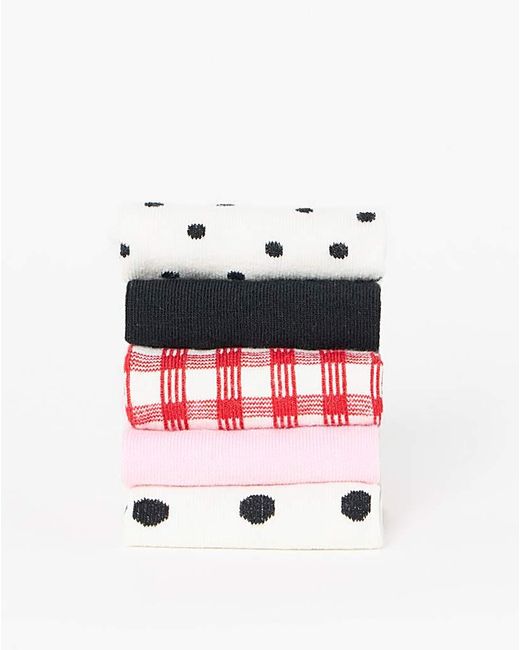 Pretty Secrets White 5 Pack Ankle Socks