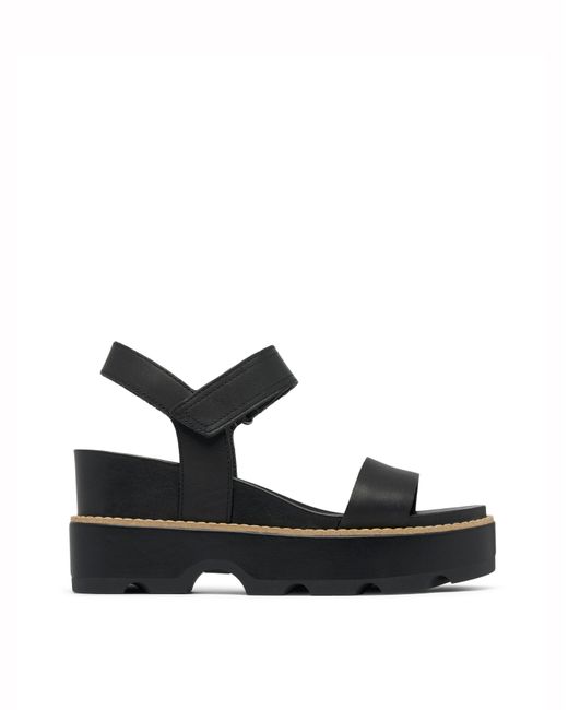 Sorel Black Joanie Iv Y Strap Wedge