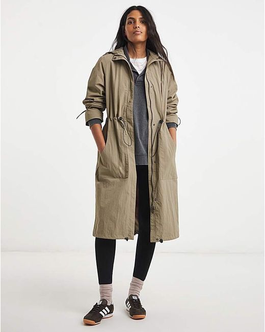 Simply Be Brown Greige Longline Tech Parka