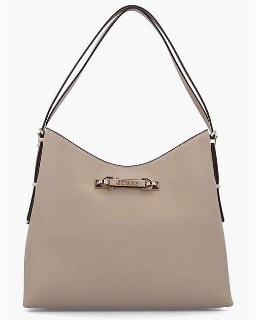 Guess Gray Lefia Large Hobo Bag