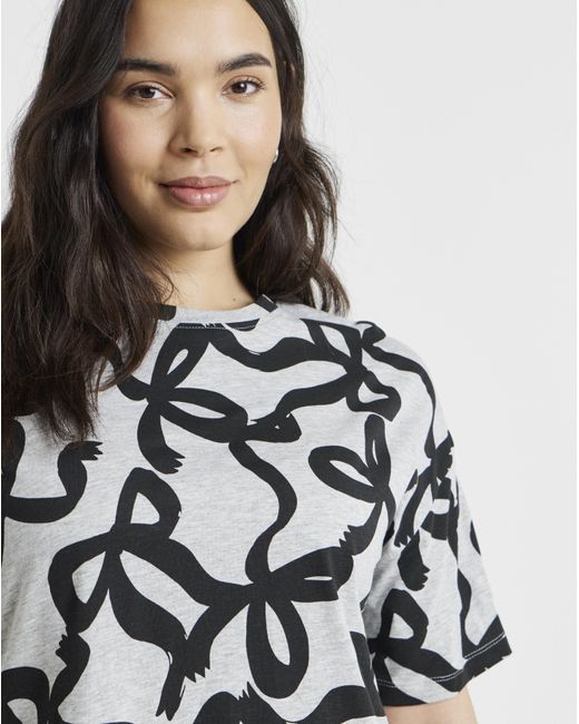 Pretty Secrets Black Value Bow Print Nightie