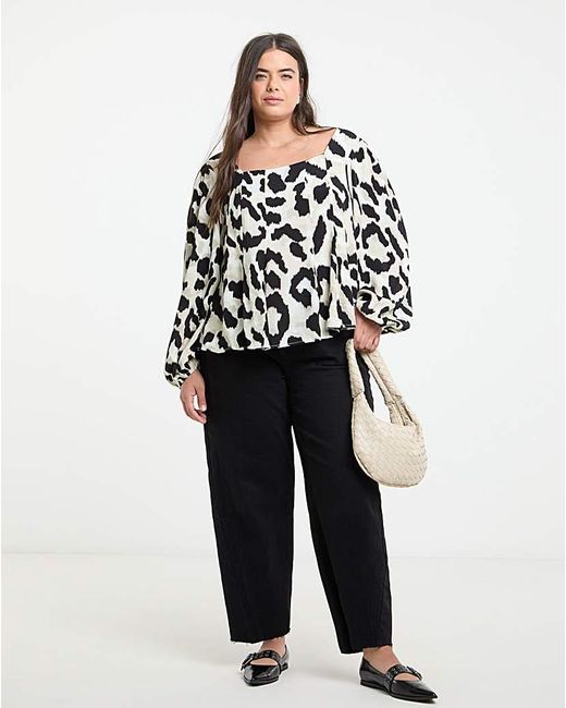 Simply Be Black Button Down Tea Blouse
