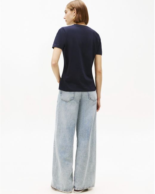 Tommy Hilfiger Blue Script Crew Neck Tee