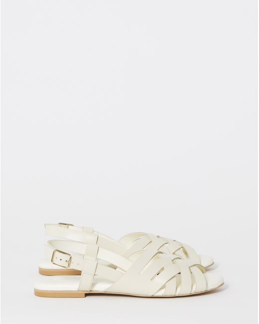 Simply Be White Woven Slingback Sandals Extra Wide Fit