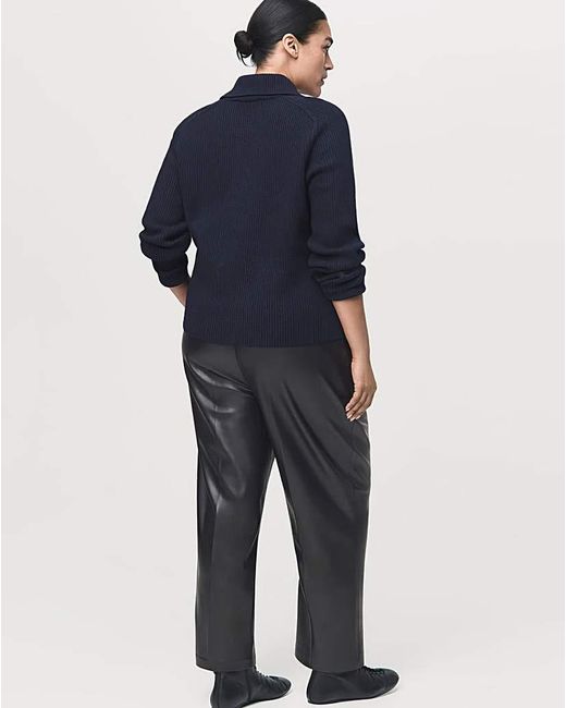 Mango Blue Faux Leather Trousers