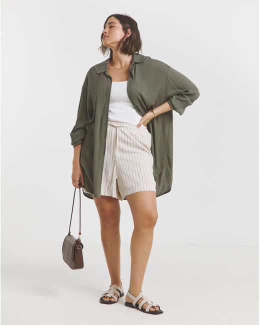 Simply Be Green Crinkle Shirt
