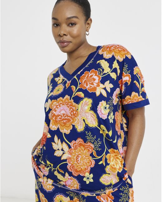 Figleaves Blue Floral Pyjama Set