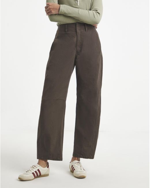 Simply Be Brown Barrel Leg Trouser