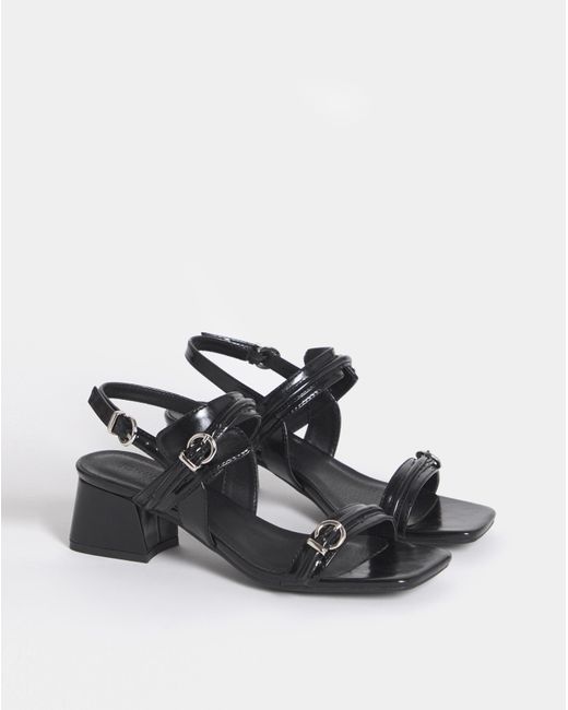 JD Williams Gray Two Strap Buckle Heels Ex Wide