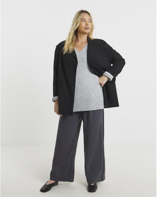 Simply Be Gray V-Neck Tunic