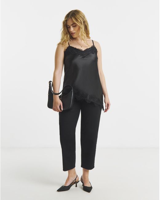 Simply Be Black Lace Trim Cami
