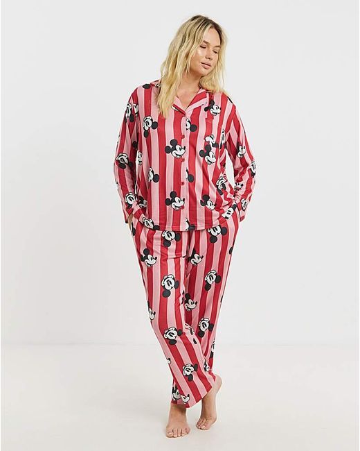 Disney Red Mickey Mouse Button Through Pj Set