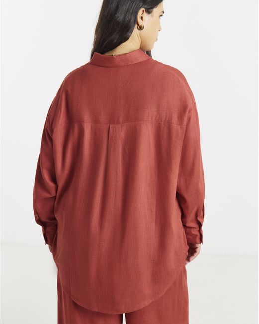 Simply Be Red Linen Boxy Shirt