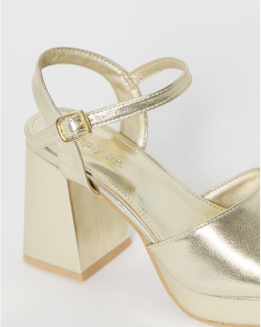 Simply Be Natural Platform Heels Wide