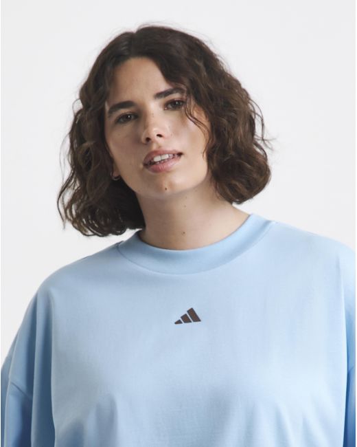 Adidas Blue 3 Stripe Graphic T-Shirt