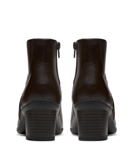 Clarks Brown Shaya Leather Boot D Fit