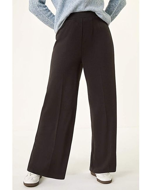 Roman Black Roman Wide Leg Ponte Stretch Trouser
