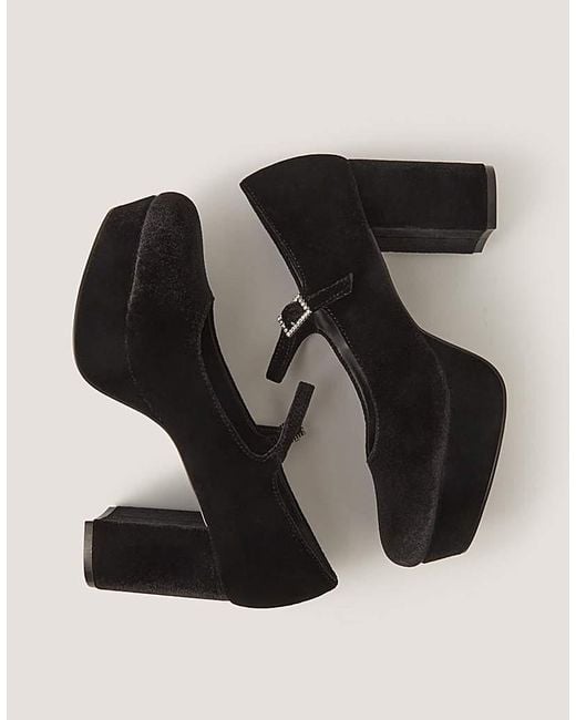 Monsoon Black Polly Mary Jane Platform Heels