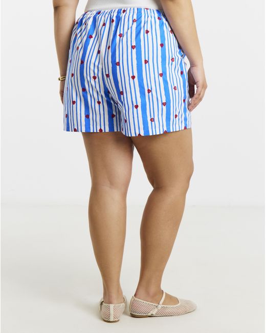 Simply Be Blue Embroidered Short