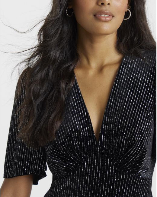 Twisted Wunder Black Sofia Glitter Maxi Dress