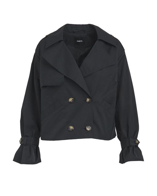 Simply Be Black Cropped Trench