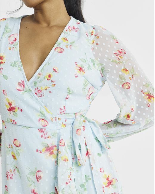 Vila Blue L/S Ankle Wrap Dress