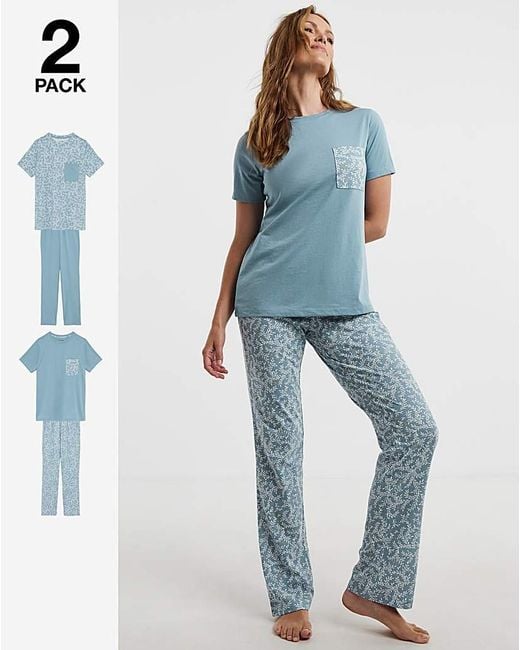 JD Williams Blue Value (2 Pack) Pj Sets
