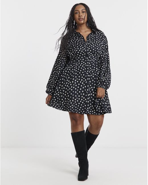 Simply Be Black Shirt Dress With Cinch Waist