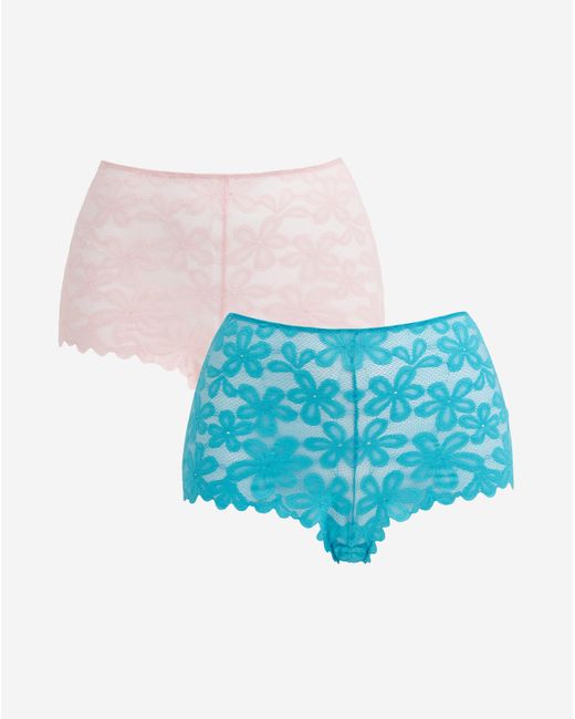 Pretty Secrets Blue 2 Pack Daisy Lace Shorts