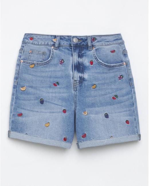 Simply Be Blue Sbe Fruit Roll Hem Short