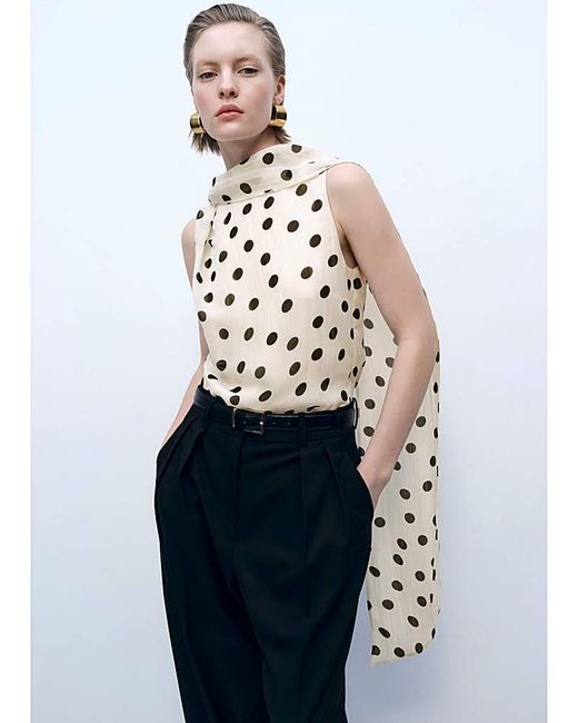 Mango Blue Polka-Dot Blouse