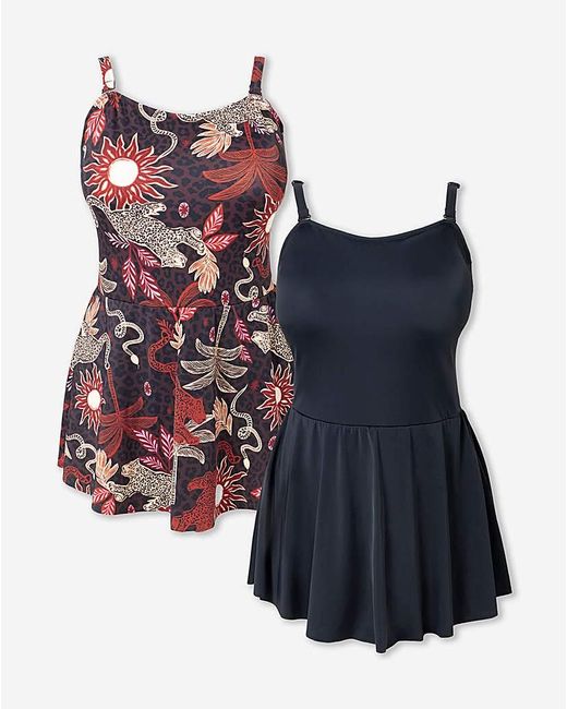 Simply Be Multicolor Value 2 Pack Swimdresses