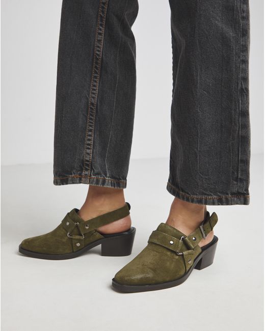 Simply Be Green Western Detailed Shoe Wide